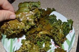 A Light and Crispy Baked Kale Chips Recipe.  Easy to Make and is a Great Side Dish or Snack!