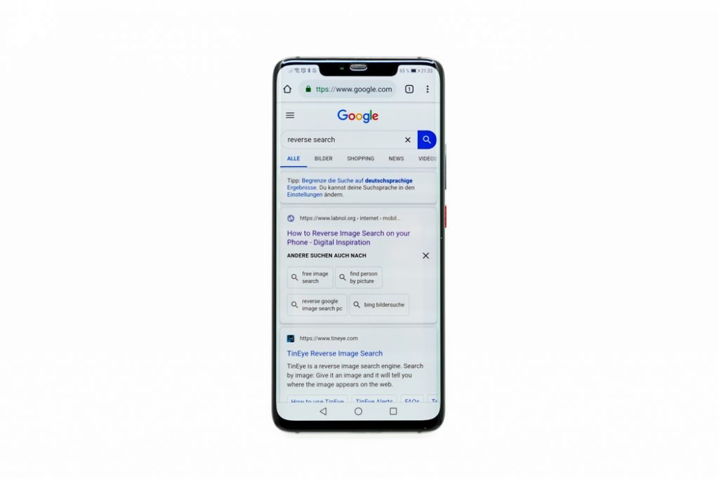 Google Search Results On A Mobile Phone